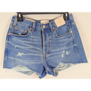 New Universal Thread sz 6 Mini Shorts high rise denim jean distressed 3823